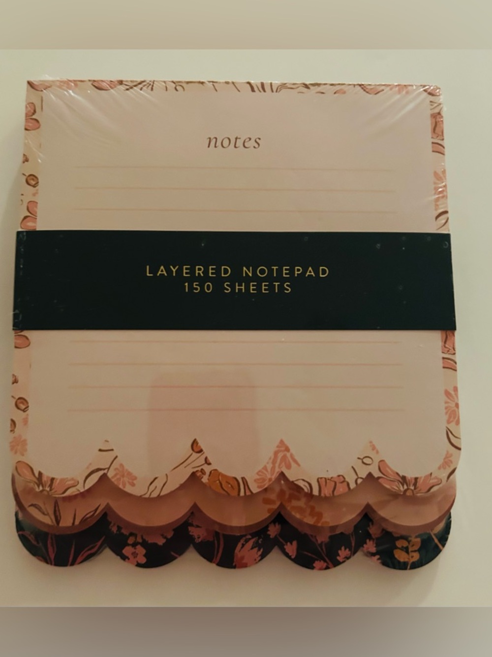 New Scalloped 3 Pack Layered Eccolo Notepad 150 Sheets made in Vietnam